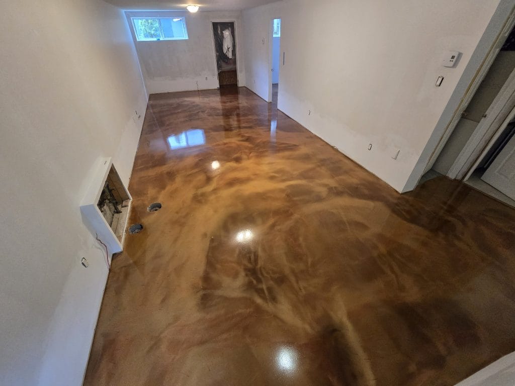 Bronze Metallic Marble Floor Sol marbre métallisé Epoxy Béton Concrete Laval Blainville Montreal Quebec